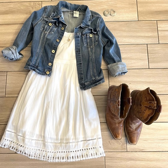 Old Navy Dresses & Skirts - White Old Navy Strapless Cotton Dress